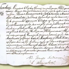 Skrócony akt urodzenia z 1886 roku, zawierający dane o narodzinach, rodzicach i świadkach.