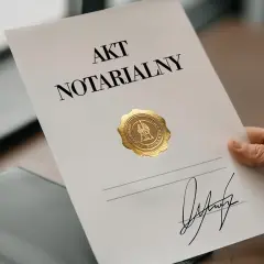 Dłoń trzyma akt notarialny z pieczęcią. Czas oczekiwania na odpis aktu notarialnego może być różny.