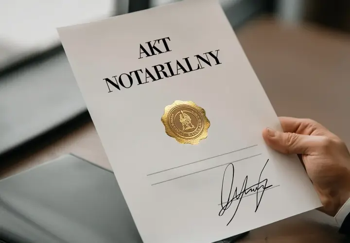 Dłoń trzyma akt notarialny z pieczęcią. Czas oczekiwania na odpis aktu notarialnego może być różny.