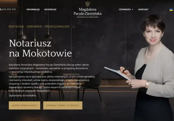 Notariusz na Mokotowie. Kancelaria specjalizuje się m.in. w umowach najmu okazjonalnego. Profesjonalna obsługa i wsparcie.